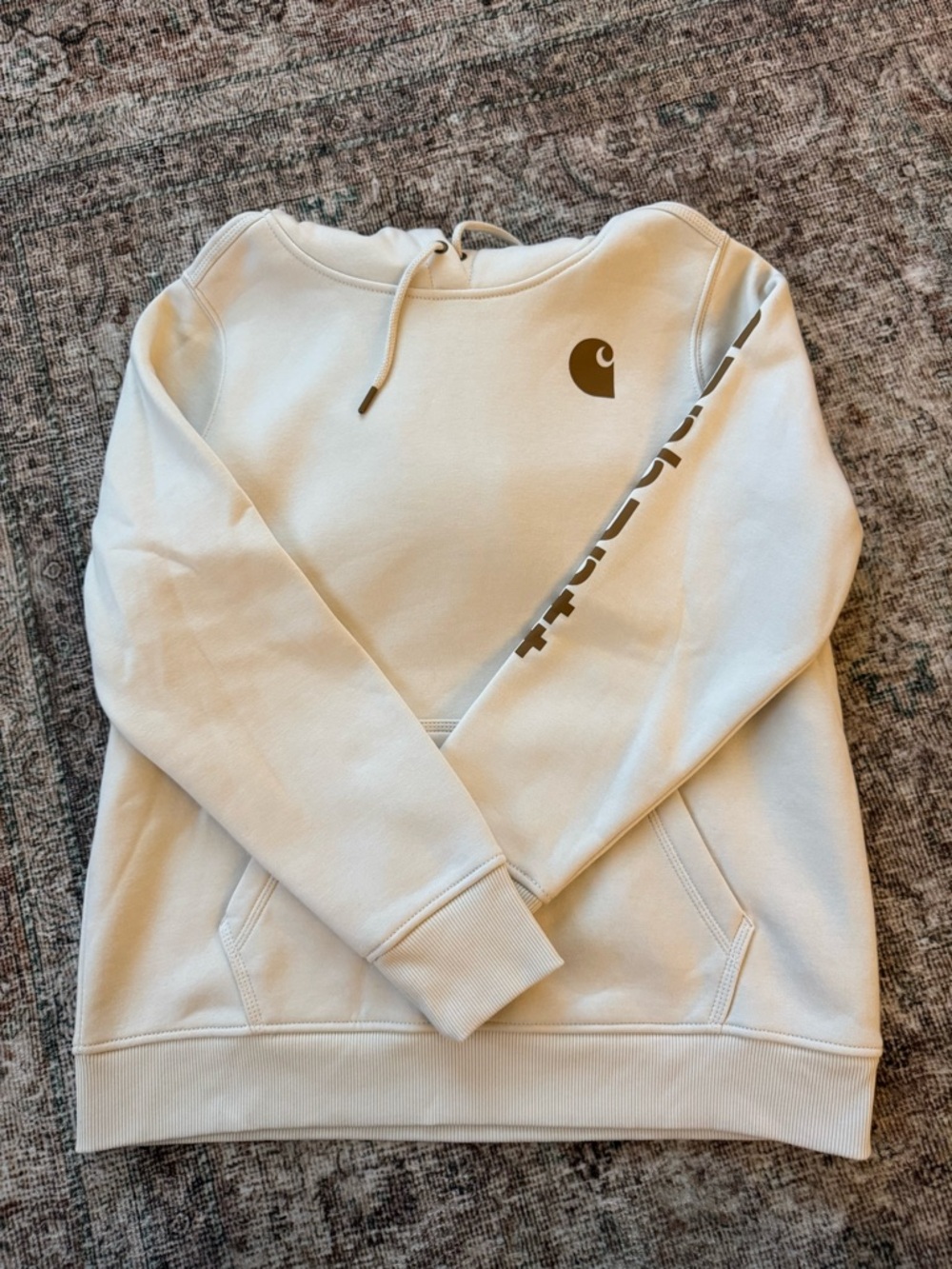 Carhartt Women’s Light Cream Logo Pullover Hoodie